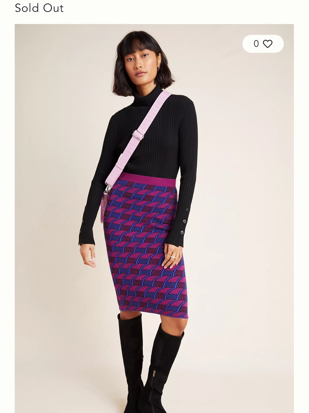 Anthropologie blue and Pinkish purple Geometric Pencil Skirt